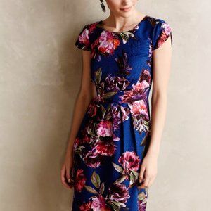 Anthropologie sheath dress in navy floral